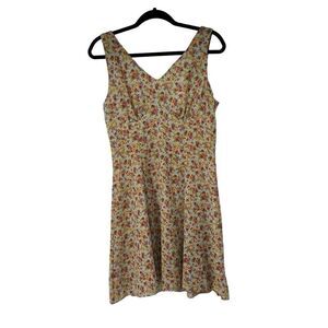 90’s Frederick’s of Hollywood Yellow Ditzy Floral Mini Dress‎ Sz S Women’s